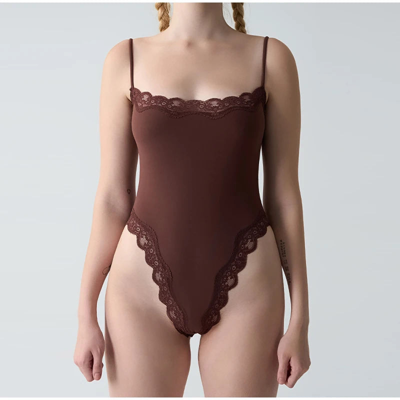 Lace Square Neck Bodysuit