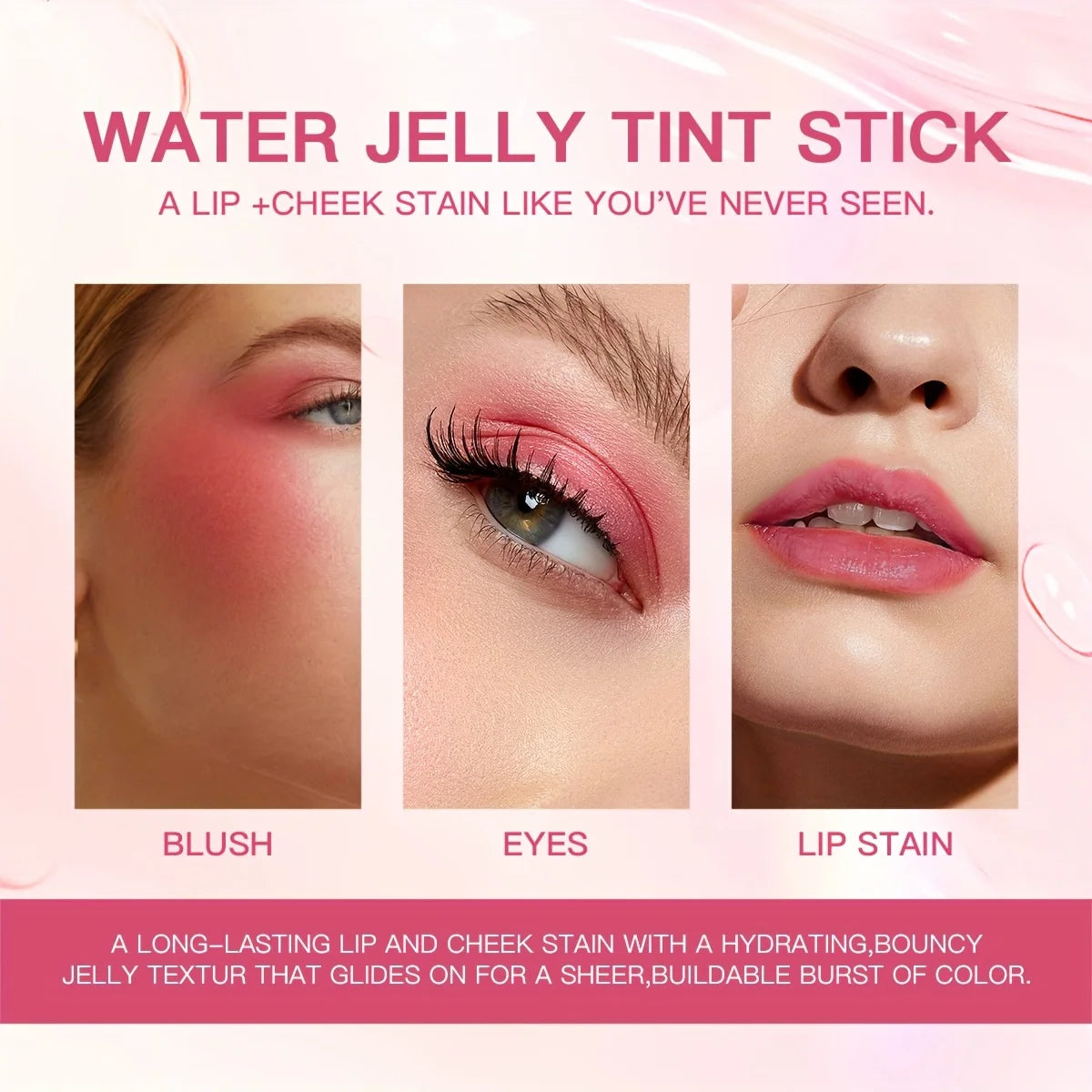 3-in-1 Jelly Blush Stick – Lip, Cheek & Eyes