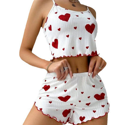 Love Print Pajama Set 2 Piece - Tank and Shorts