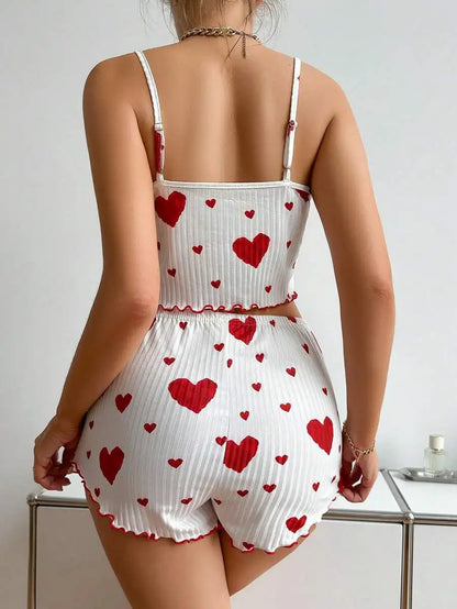 Love Print Pajama Set 2 Piece - Tank and Shorts