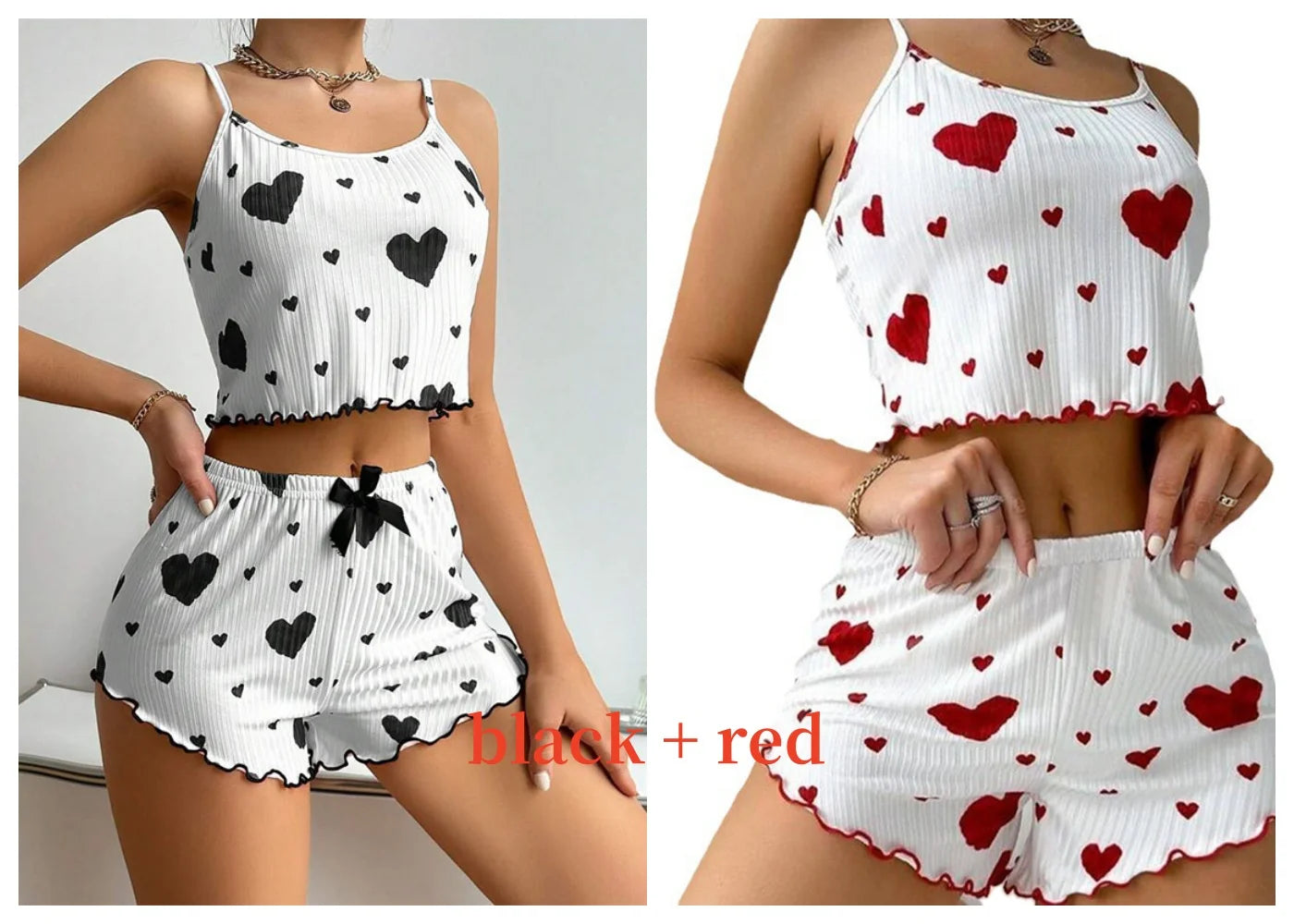 Love Print Pajama Set 2 Piece - Tank and Shorts