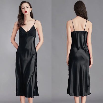 Satin Maxi Nightgown Sleepwear Dress