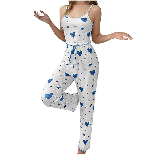 2-Piece Love Print Pajama Set