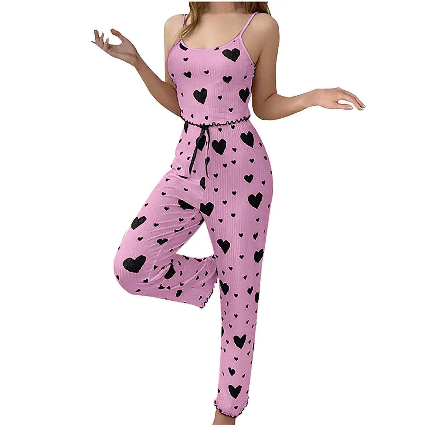 2-Piece Love Print Pajama Set