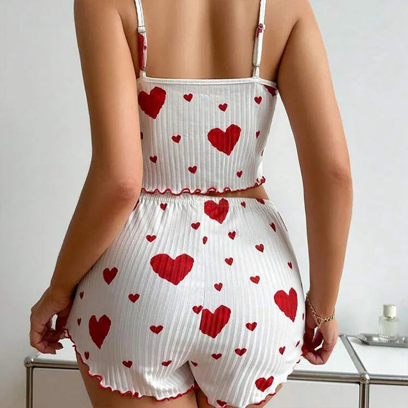 Love Print Pajama Set 2 Piece - Tank and Shorts